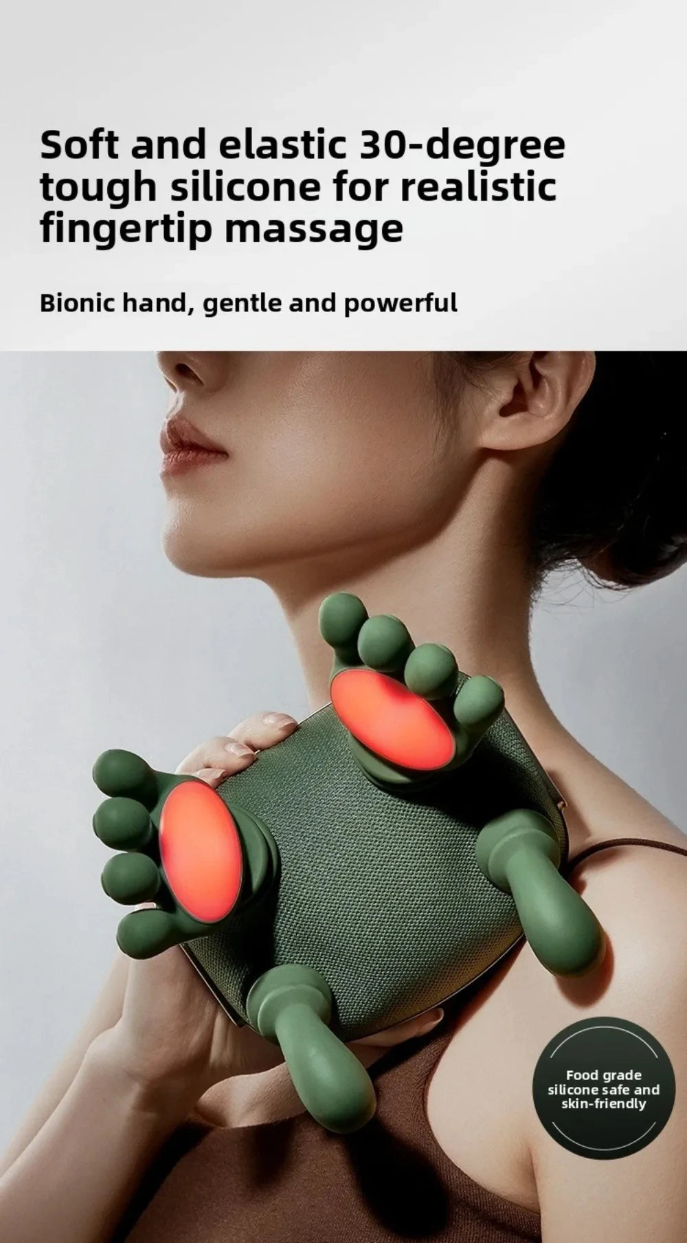 2026 Bionic Finger Neck Shoulder Massager Wireless Neck Cervical Trapezius Kneading Massage Shawl Brushless Motor Neck massager