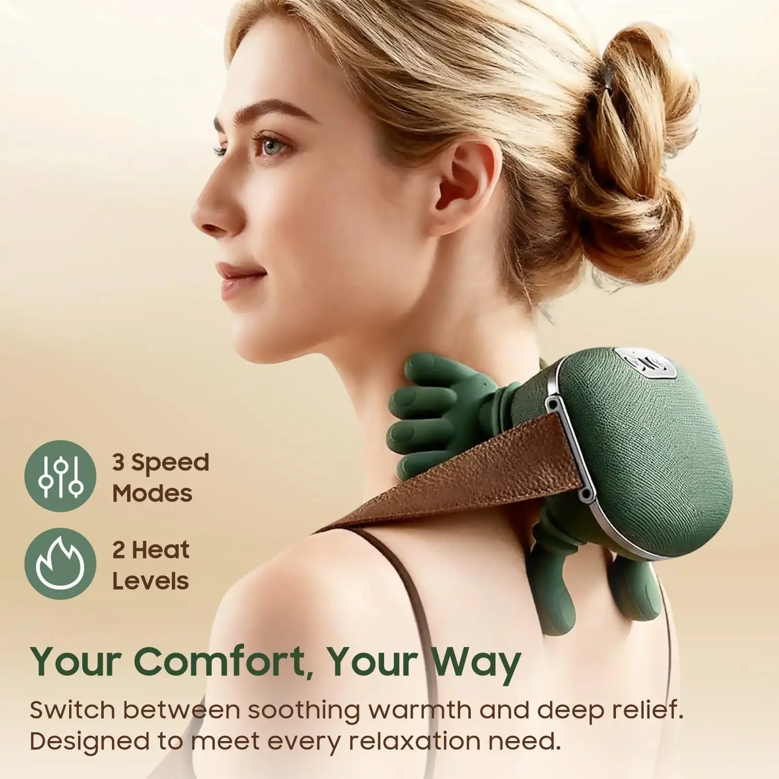 2026 Bionic Finger Neck Shoulder Massager Wireless Neck Cervical Trapezius Kneading Massage Shawl Brushless Motor Neck massager
