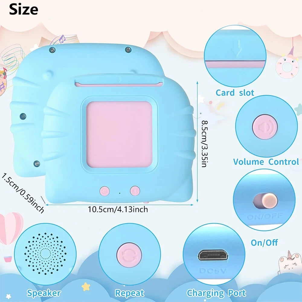 2 in 1 Talking Flash Cards & LCD Writing Tablet English Learning Education Toy with Audio Sound Gifts for Kids Boy Girl Toddler