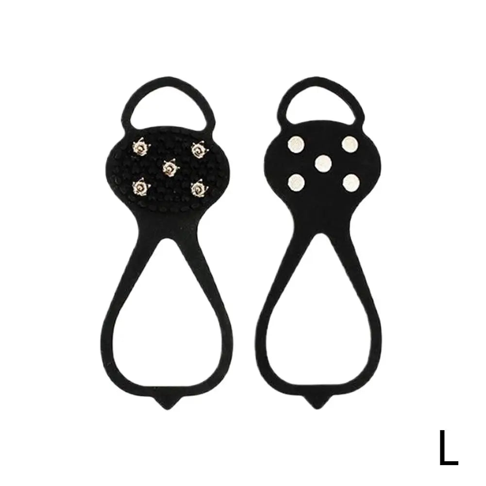 5 Teeth Spike Anti Slip Ice Gripper For Winter Shoes Outdoor Hiking Mountain Climbing Snow Crampons Anti-slip Shoe Covers