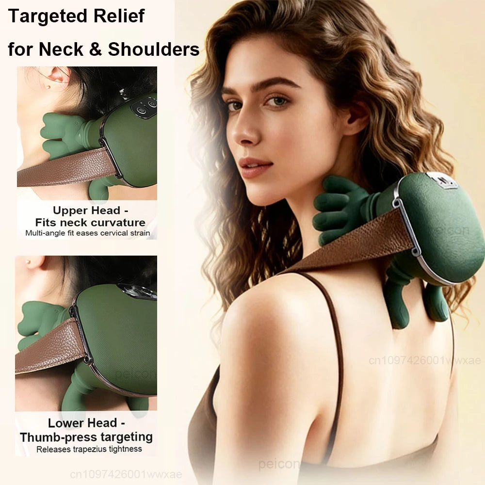 Neck Massager Electric Muscle Massager Heating Cervical Neck Massage Portable Neck Shoulder Massage Machine for Neck Pain Relief