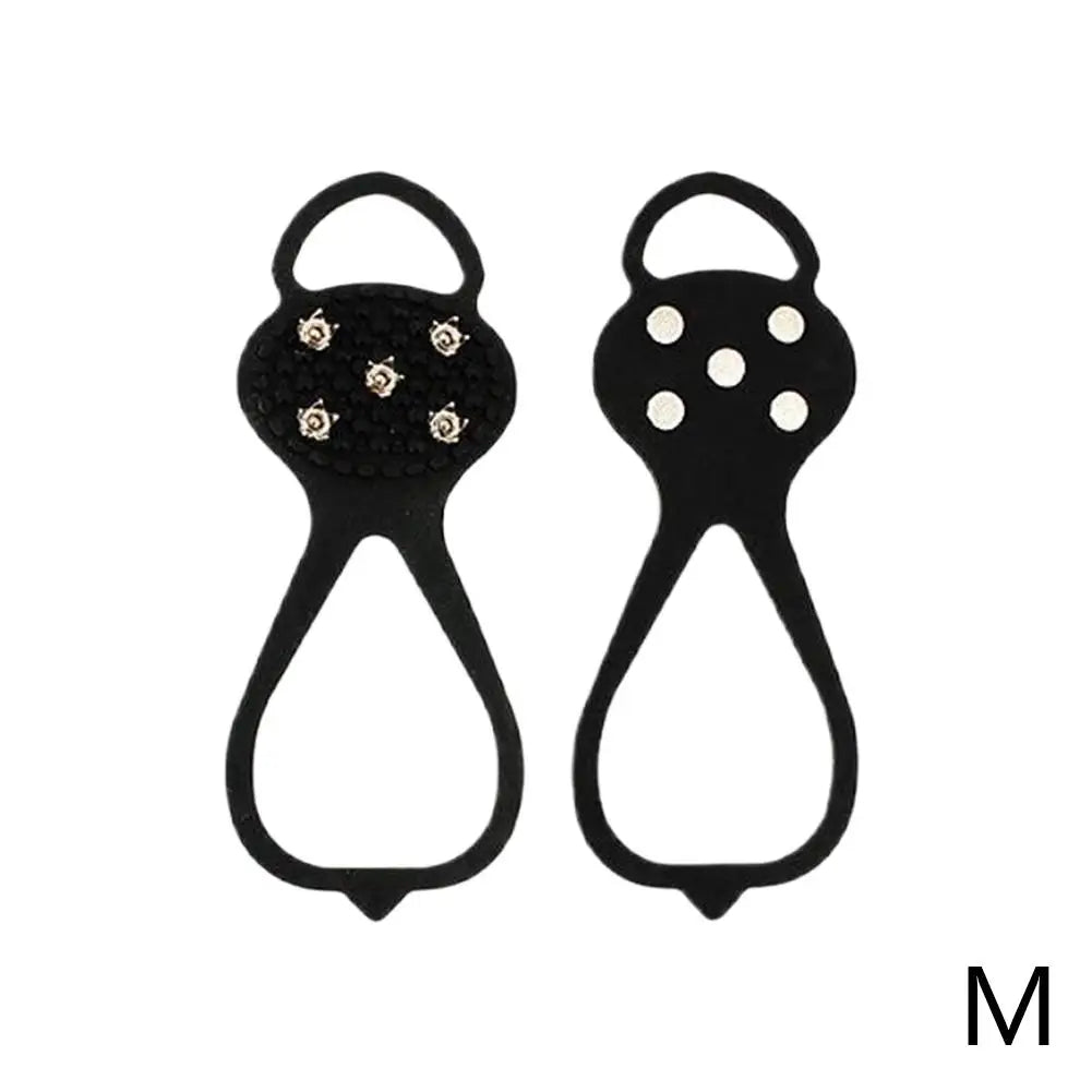 5 Teeth Spike Anti Slip Ice Gripper For Winter Shoes Outdoor Hiking Mountain Climbing Snow Crampons Anti-slip Shoe Covers