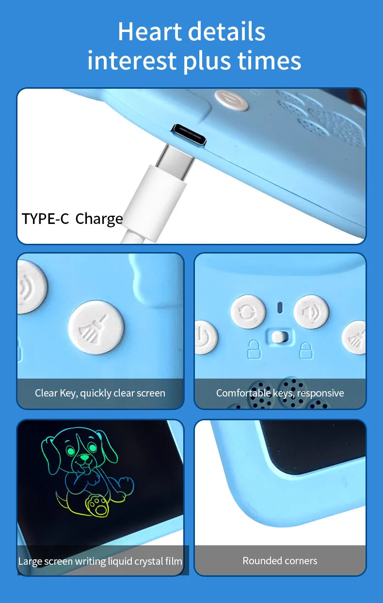 2 in 1 Talking Flash Cards & LCD Writing Tablet English Learning Education Toy with Audio Sound Gifts for Kids Boy Girl Toddler