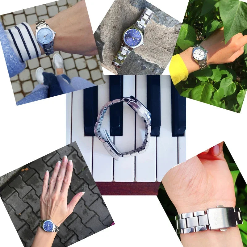 CHENXI 021B Women's Watch Simple Design Luxury Stainless Steel Women Quartz Wristwatch Rhinestone Dial Watches Gift for Ladies