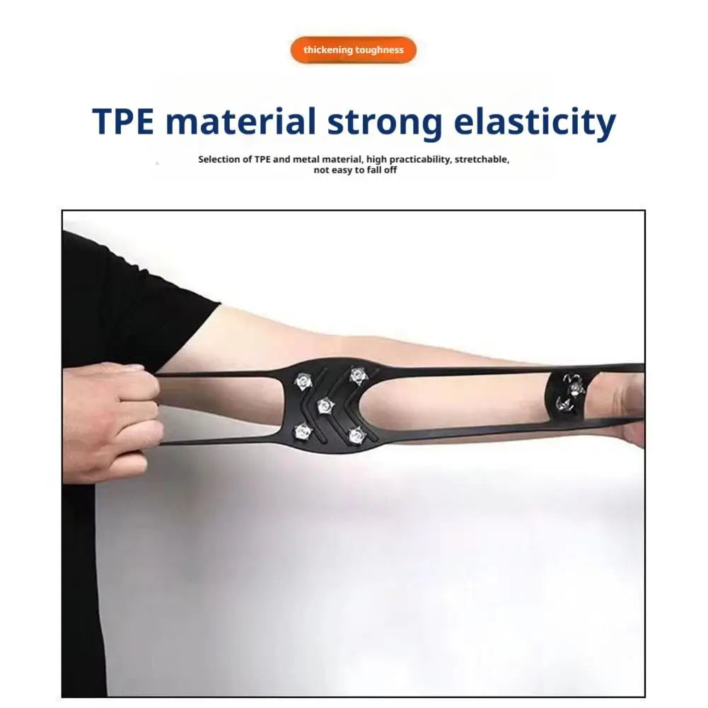 5 Teeth Spike Anti Slip Ice Gripper For Winter Shoes Outdoor Hiking Mountain Climbing Snow Crampons Anti-slip Shoe Covers