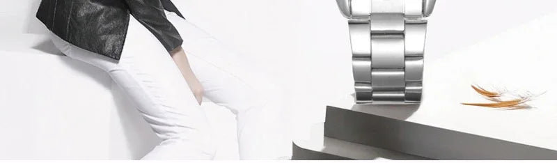 CHENXI 021B Women's Watch Simple Design Luxury Stainless Steel Women Quartz Wristwatch Rhinestone Dial Watches Gift for Ladies