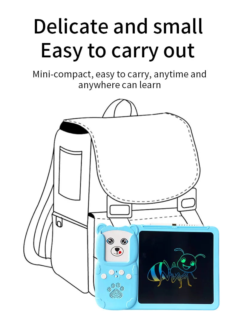 2 in 1 Talking Flash Cards & LCD Writing Tablet English Learning Education Toy with Audio Sound Gifts for Kids Boy Girl Toddler