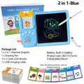 2 in 1 Talking Flash Cards & LCD Writing Tablet English Learning Education Toy with Audio Sound Gifts for Kids Boy Girl Toddler