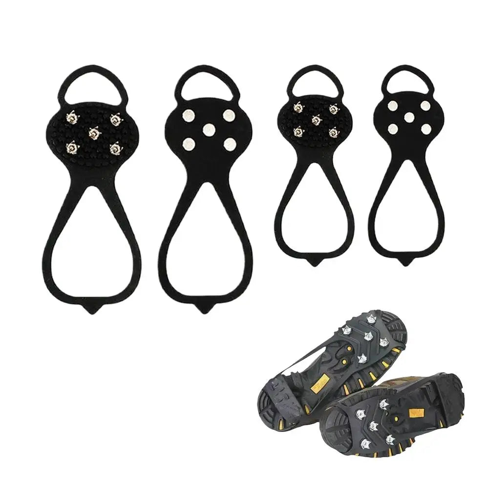 5 Teeth Spike Anti Slip Ice Gripper For Winter Shoes Outdoor Hiking Mountain Climbing Snow Crampons Anti-slip Shoe Covers
