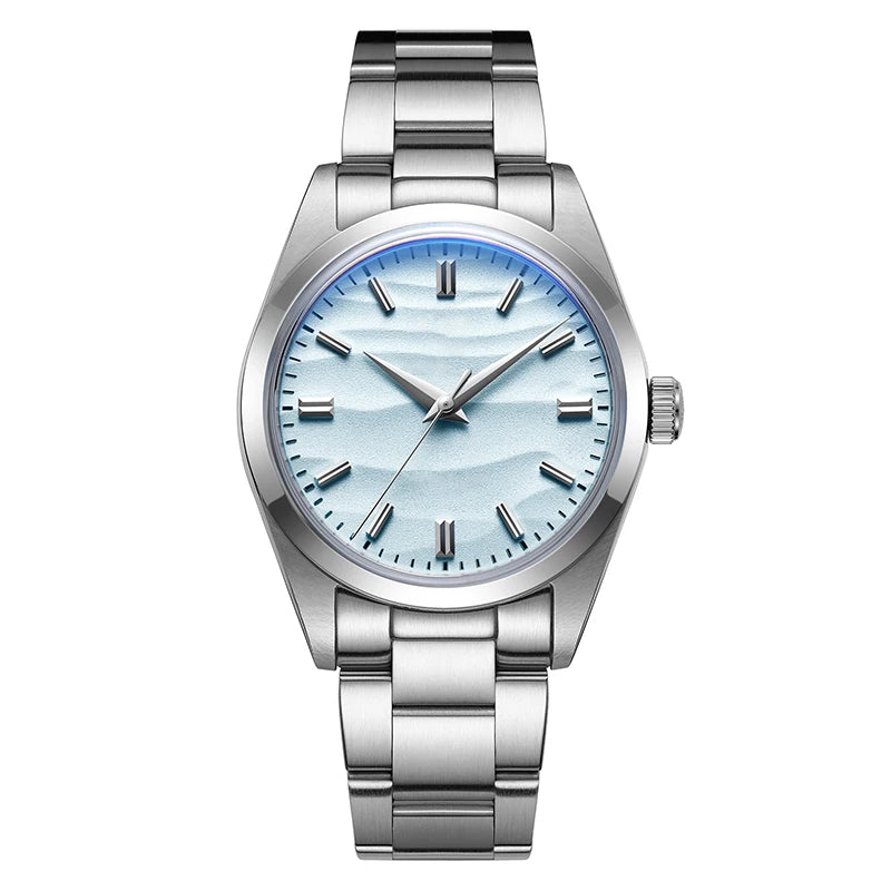 ADDIESDIVE Hot Sale AD2030 Without LOGO Watch Stainless Steel 100M Waterproof Quartz Watches 3D Sand Dial Men's Wristwatch Dress