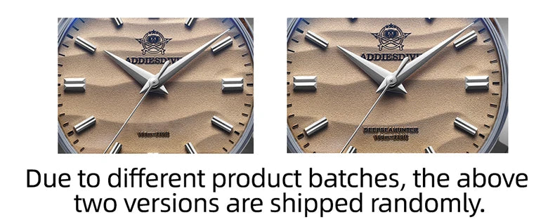 ADDIESDIVE Hot Sale AD2030 Without LOGO Watch Stainless Steel 100M Waterproof Quartz Watches 3D Sand Dial Men's Wristwatch Dress