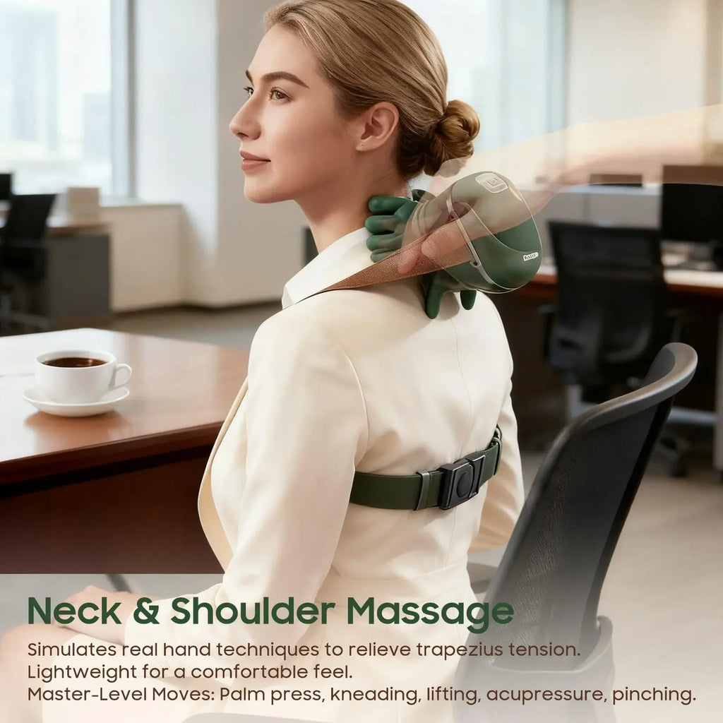 2026 Bionic Finger Neck Shoulder Massager Wireless Neck Cervical Trapezius Kneading Massage Shawl Brushless Motor Neck massager