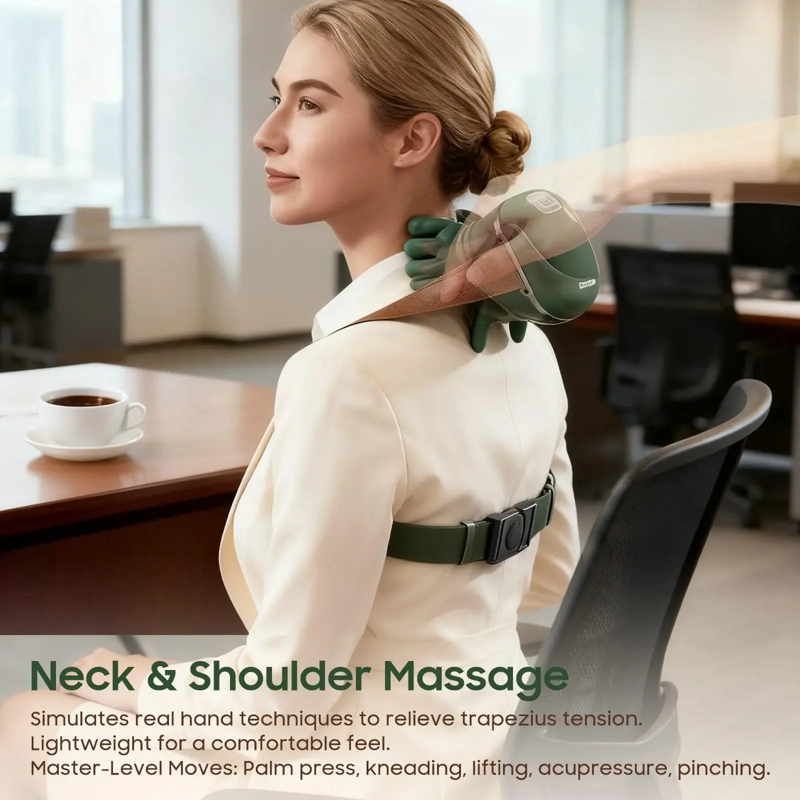 2026 Bionic Finger Neck Shoulder Massager Wireless Neck Cervical Trapezius Kneading Massage Shawl Brushless Motor Neck massager