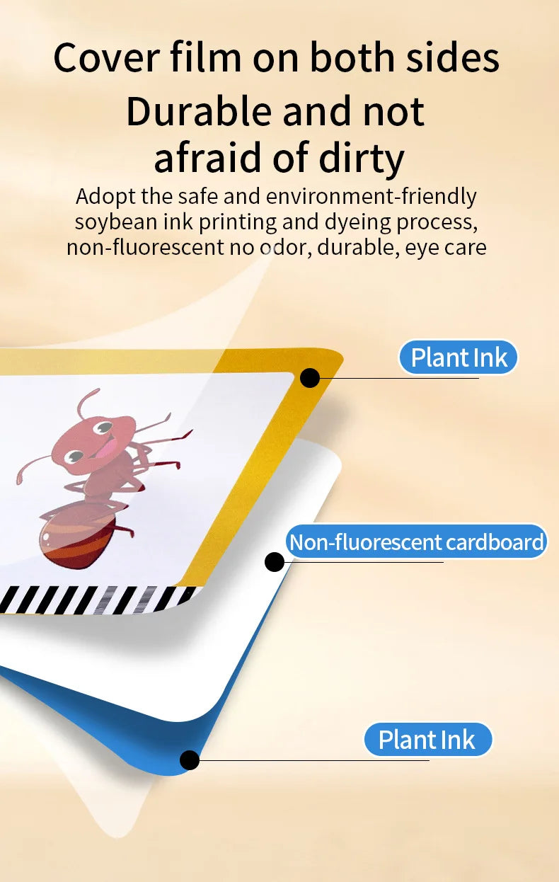 2 in 1 Talking Flash Cards & LCD Writing Tablet English Learning Education Toy with Audio Sound Gifts for Kids Boy Girl Toddler