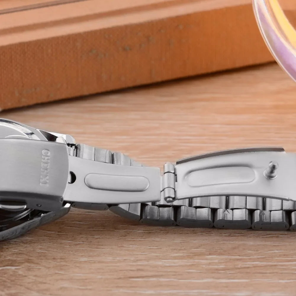 CHENXI 021B Women's Watch Simple Design Luxury Stainless Steel Women Quartz Wristwatch Rhinestone Dial Watches Gift for Ladies