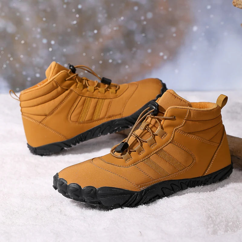Womens Mens Waterproof Winter Barefoot Shoes Snow Boots Cotton Warm Fur Lined Unisex Walking Hiking Outdoor Shoes