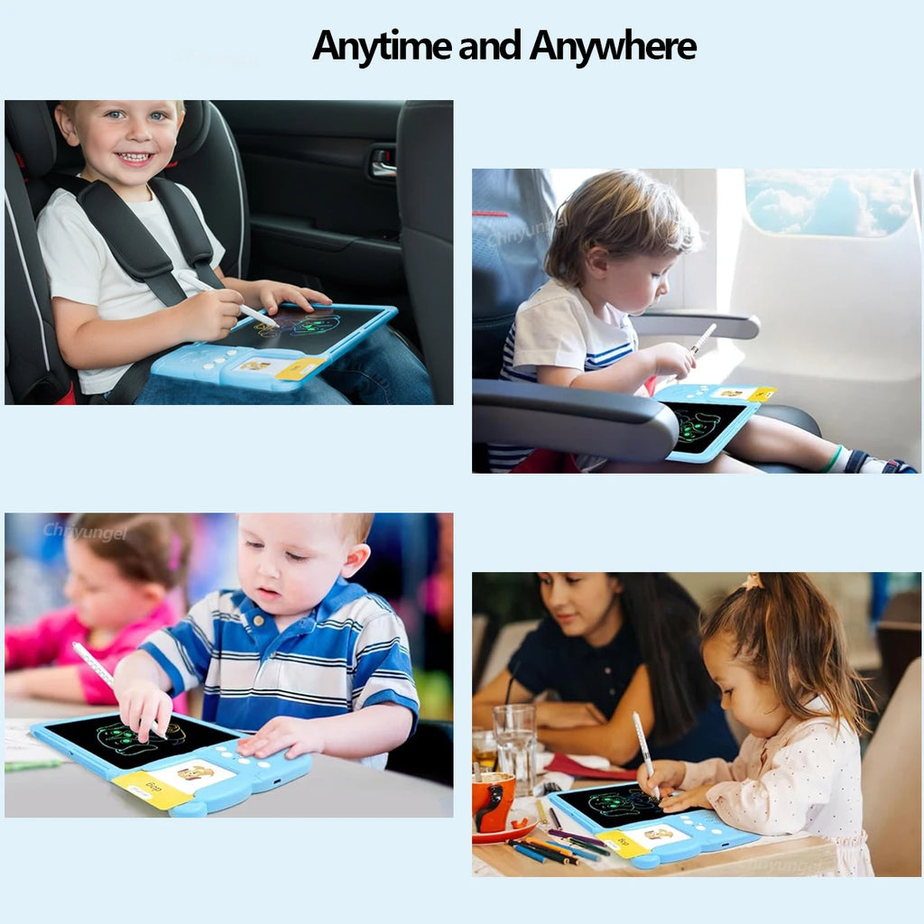 2 in 1 Talking Flash Cards & LCD Writing Tablet English Learning Education Toy with Audio Sound Gifts for Kids Boy Girl Toddler